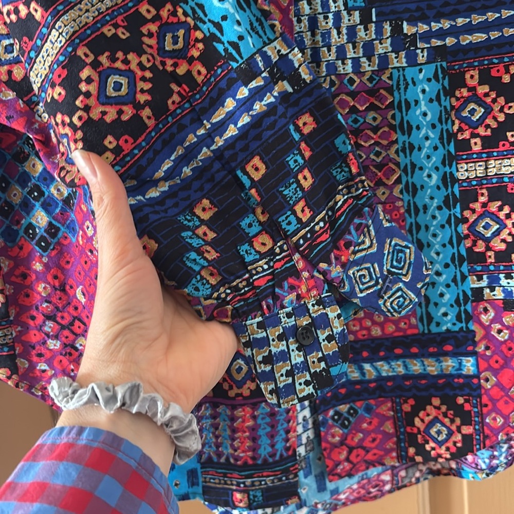 Vintage Pattern Button Down Shirt - image 4